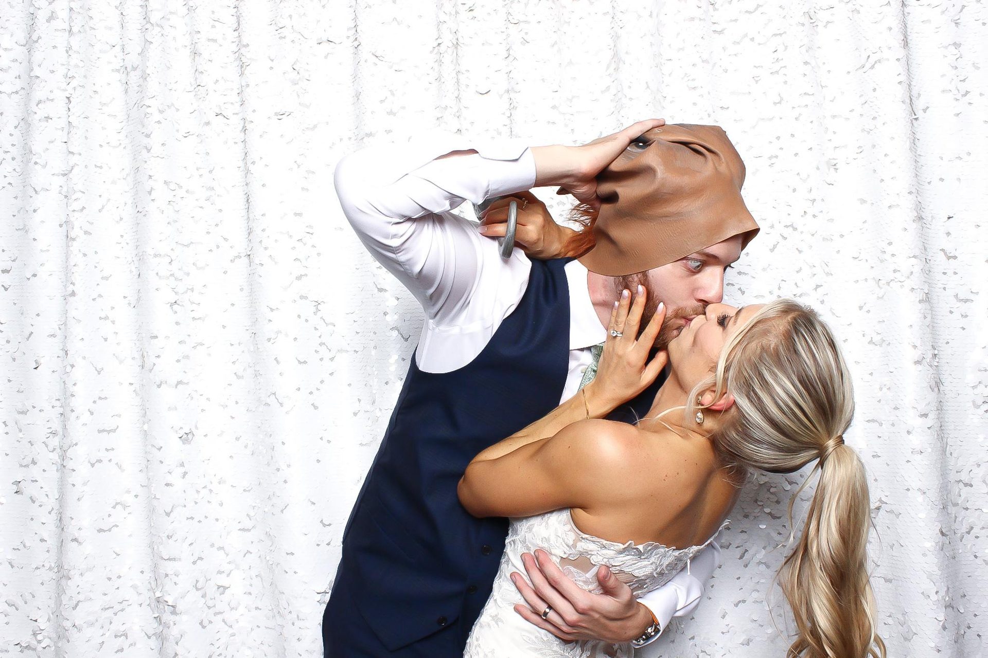 Couple at Legacy Booth wedding photo booth